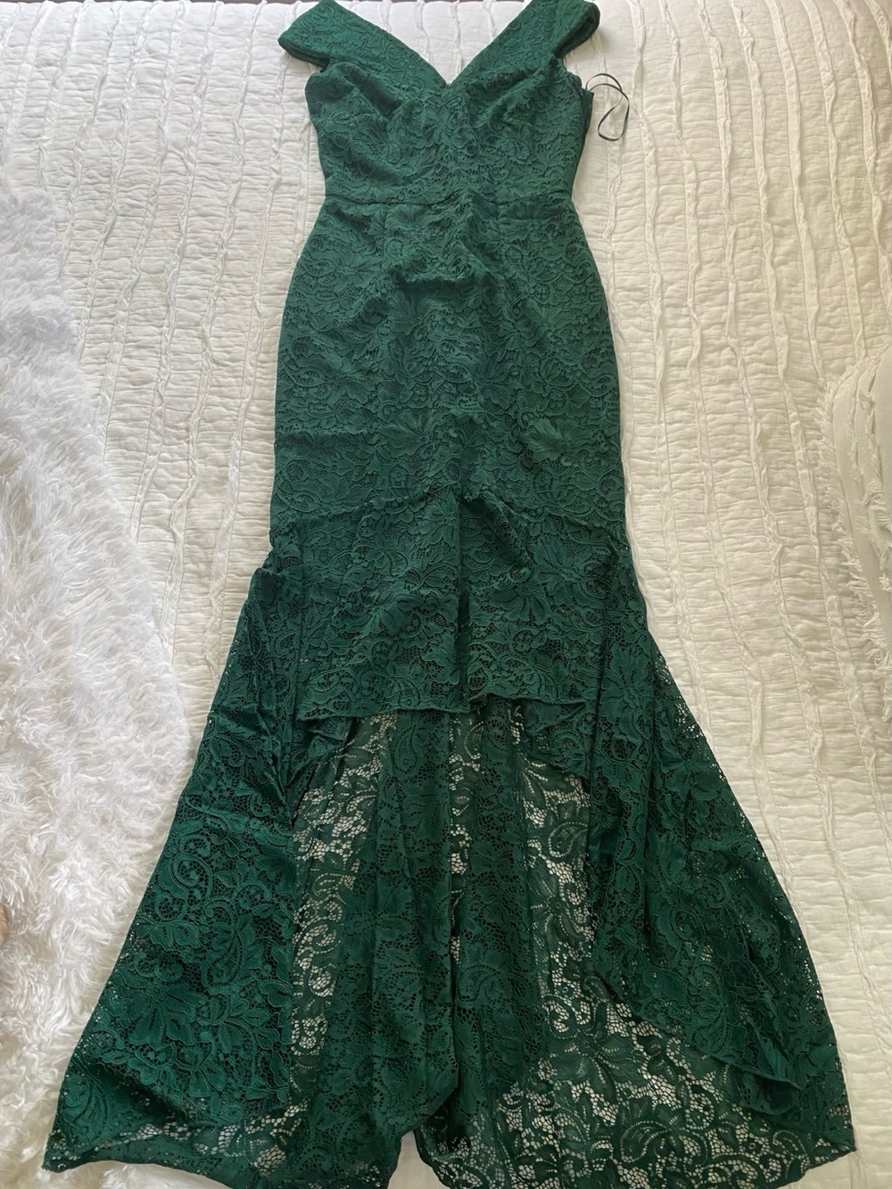 Miusol Teal Lace Evening Dress